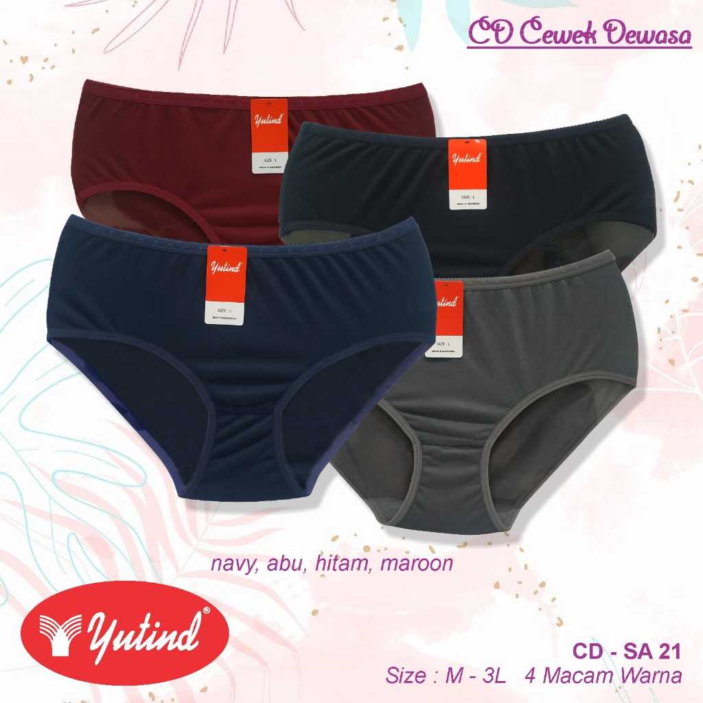 6 biji CD YUTIND | YUTIND Celana Dalam Wanita Basic Midi Warna / Yutind SA-20 /21- Dita