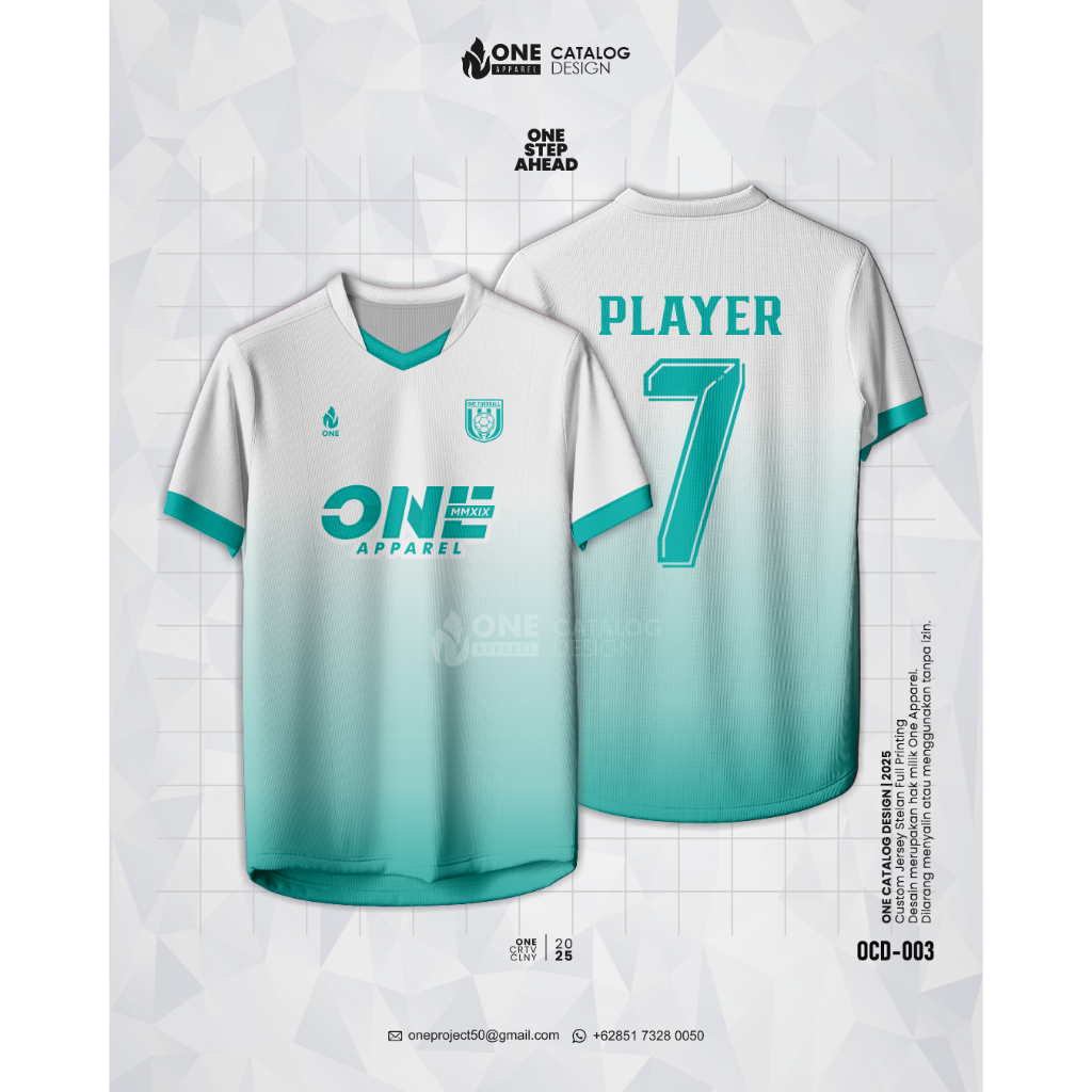 ONE APPAREL - CUSTOM JERSEY STELAN FULL PRINTING - FUTSAL, SEPAKBOLA, VOLI, BASKET - FREE DESAIN