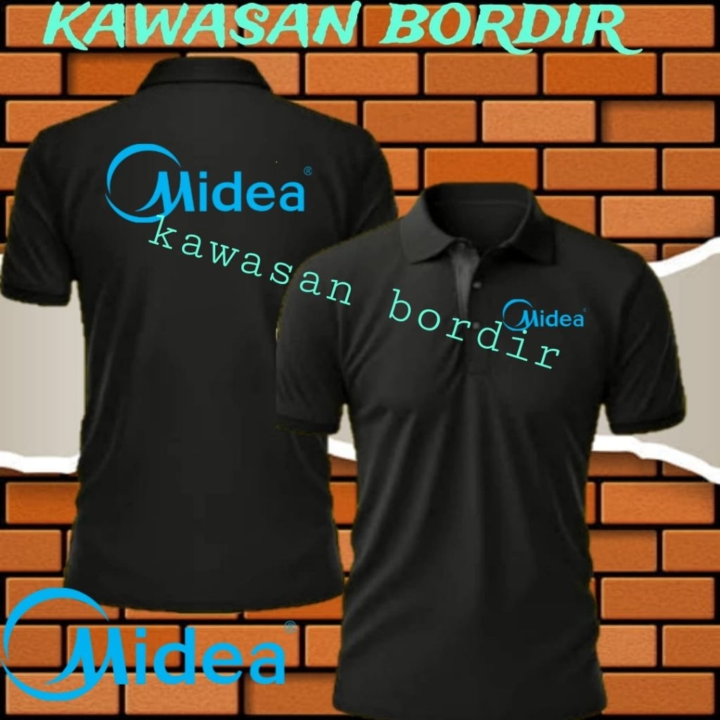 Polo shirt Midea AC kaos Midea AC baju Midea AC seragam Midea AC full bordir bisa custom bordir..
