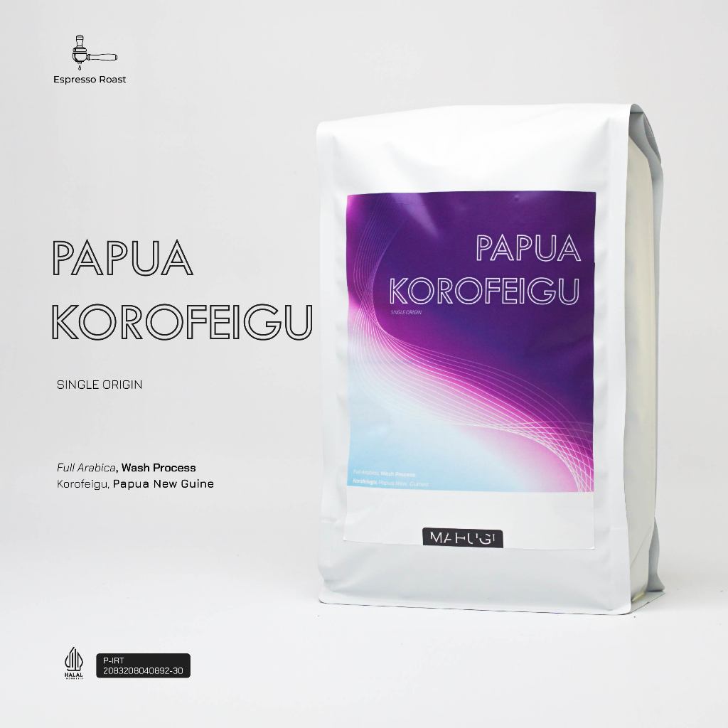 

Mahugi Coffee Papua Korofeigu Espresso - Full Arabica - Biji Kopi Arabika Single Origin 200 Gr