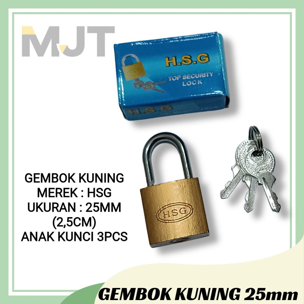 Gembok kuning 25mm / gembok koper 25mm