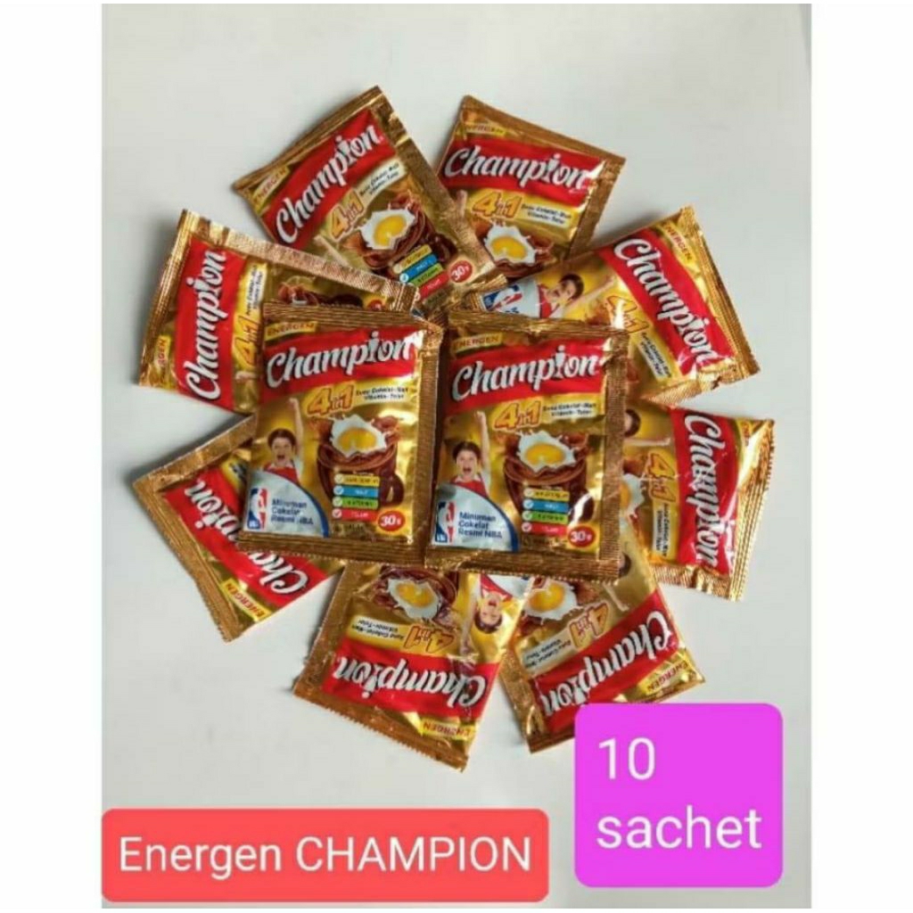 

Energen champion coklat renceng sachet isi 10 sachet x 30gr