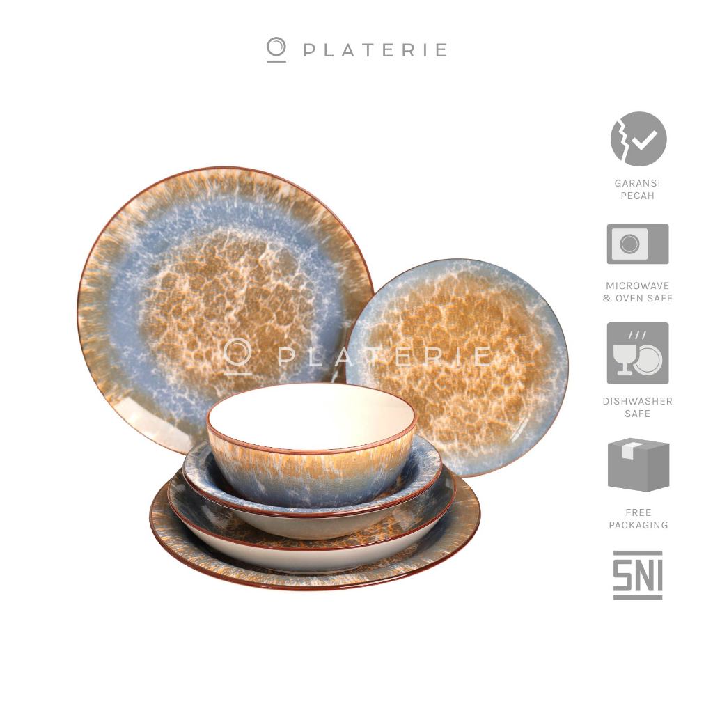 PLATERIE Dinner Set Piring Mangkok Plate & Bowl Keramik Earth Tinted