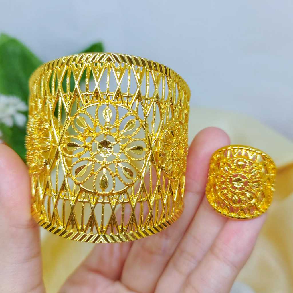 gelang kendari satu set set dubai gelang kendari terbaru 24K fashion populer xuping perhiasan lapis 