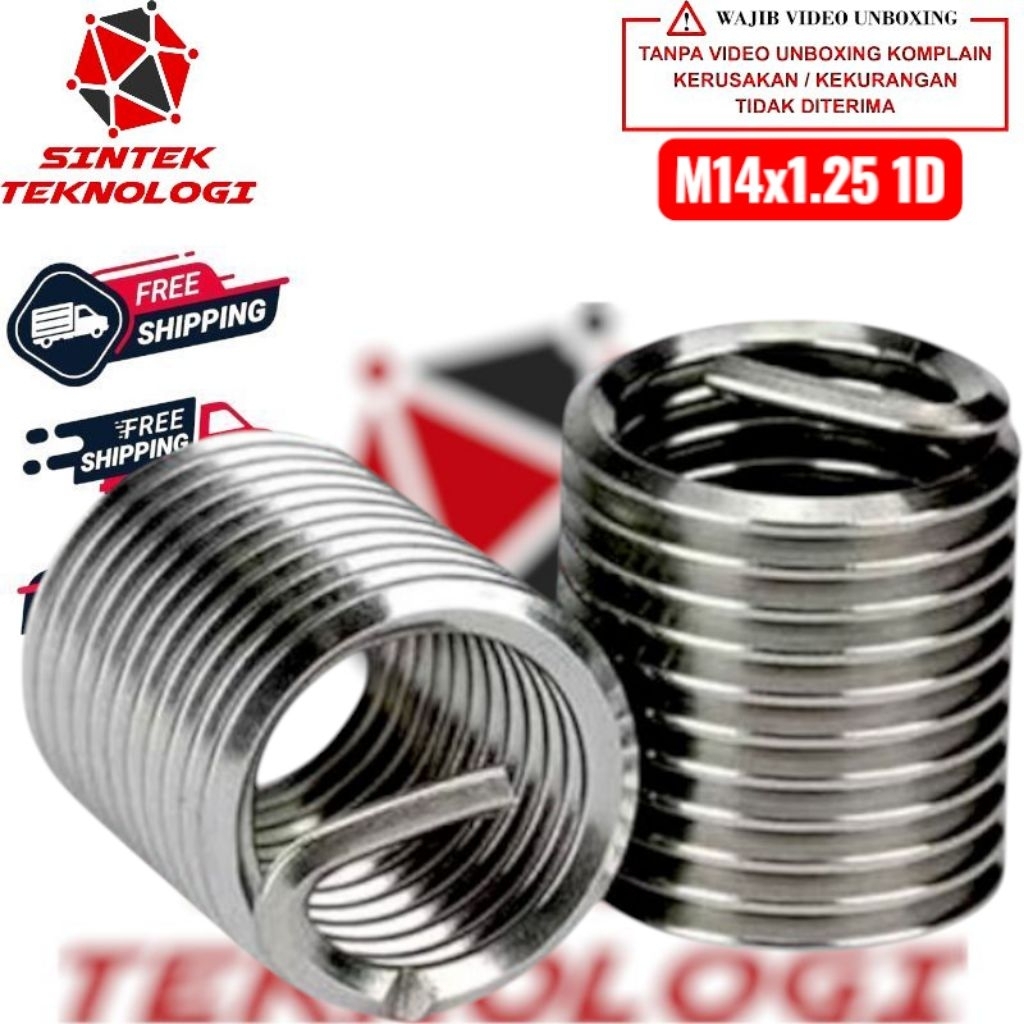 10Pcs Recoil Busi Motor 2 Tak M14x1.25 1D Helicoil Drat Busi 2 Tak Pendek