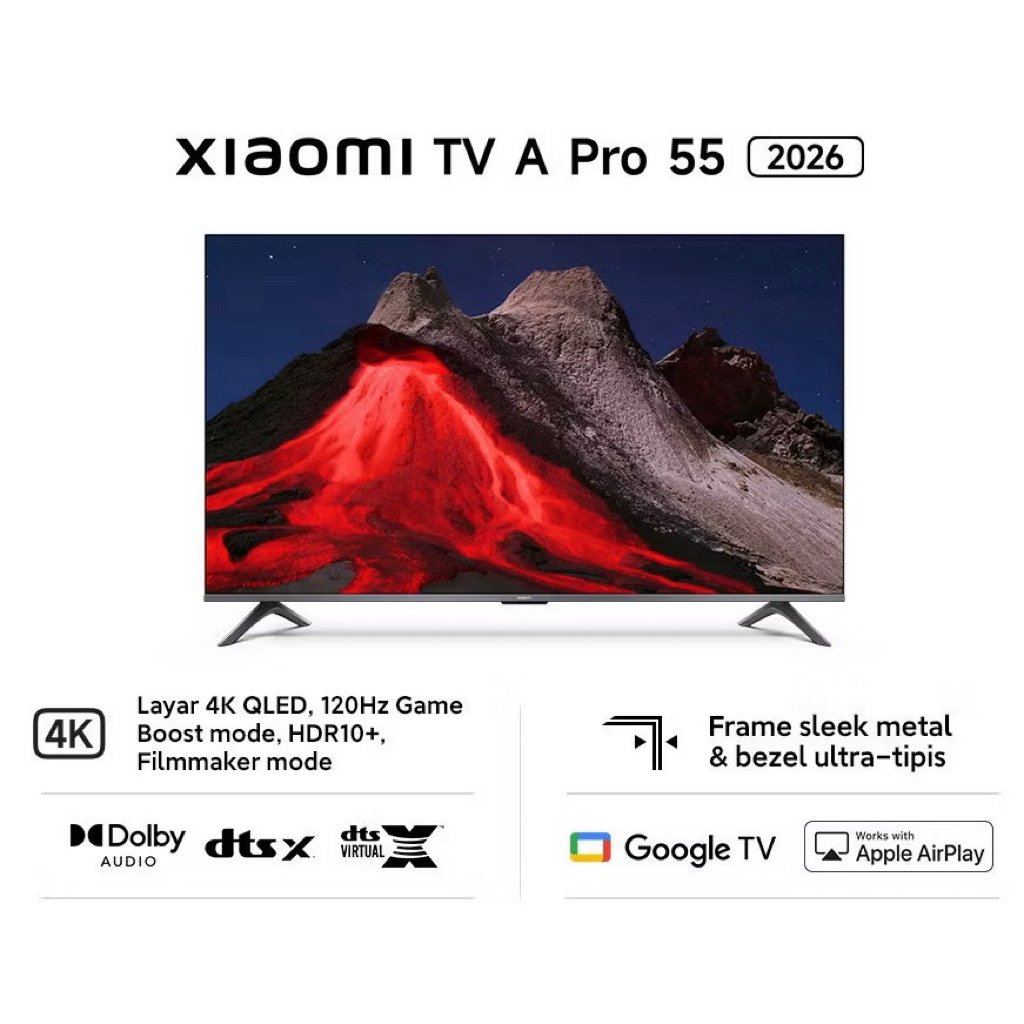 XIAOMI MI TV ANDROID TV GOOGLE TV A PRO QLED 55 INCH 2026 NEW GARANSI RESMI