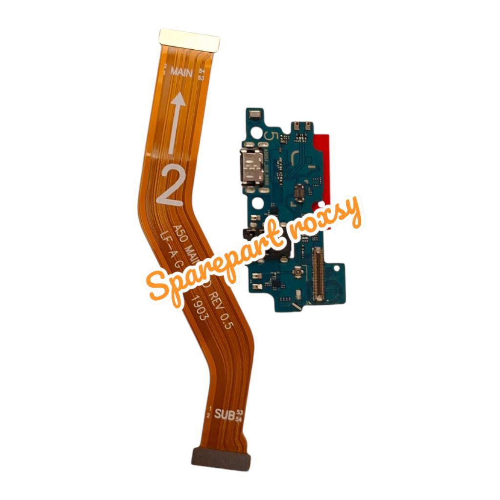 FLEXIBEL CHARGER SAMSUNG A50 PAPAN CAS FULLSET IC + FLEXIBEL BOARD SAMSUNG A50 SATU SET