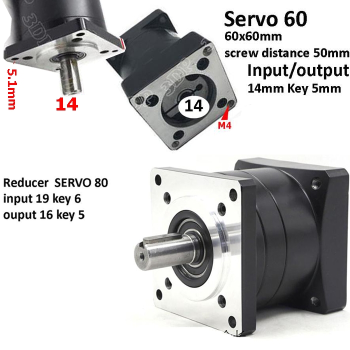 Gearbox planetary servo 60/80 5:1