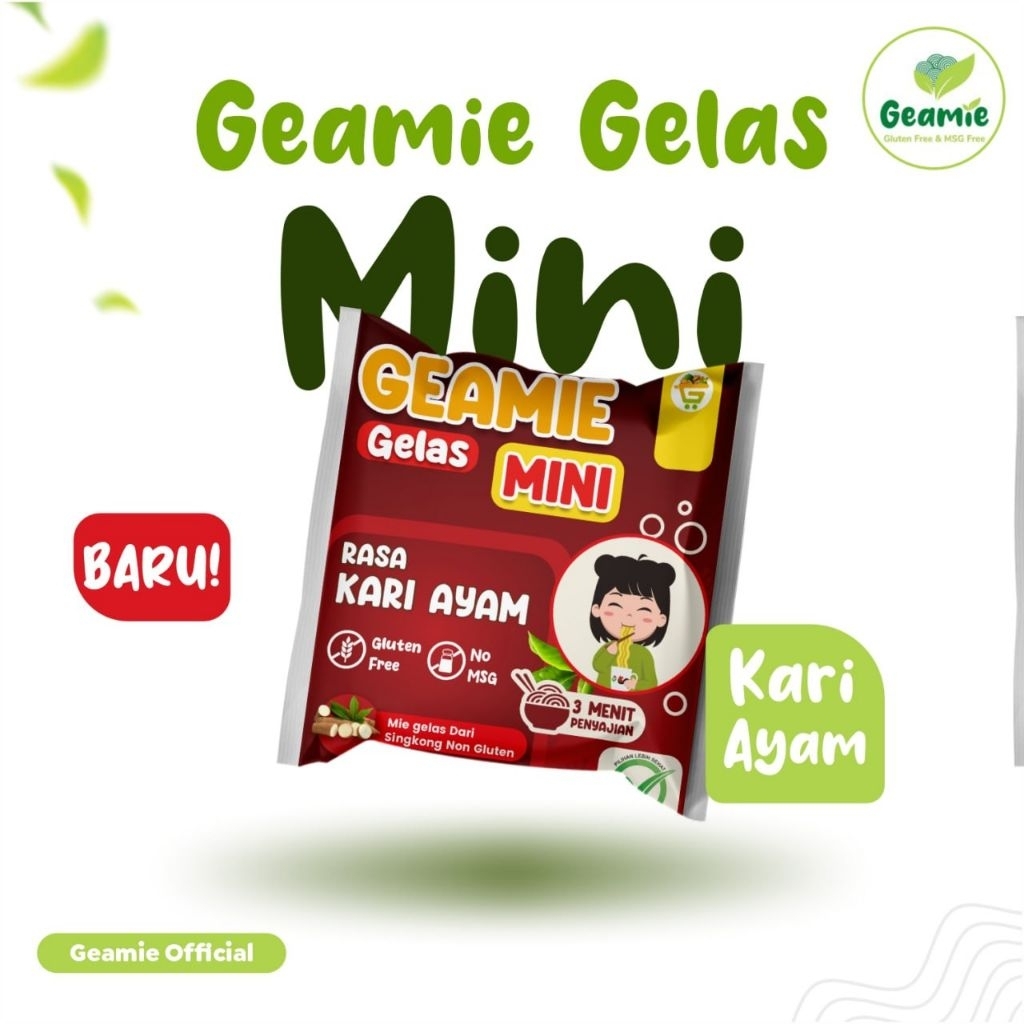 

Mie Gluten Free dan Non Mie Gelas Instant Mini Geamie Kari Ayam