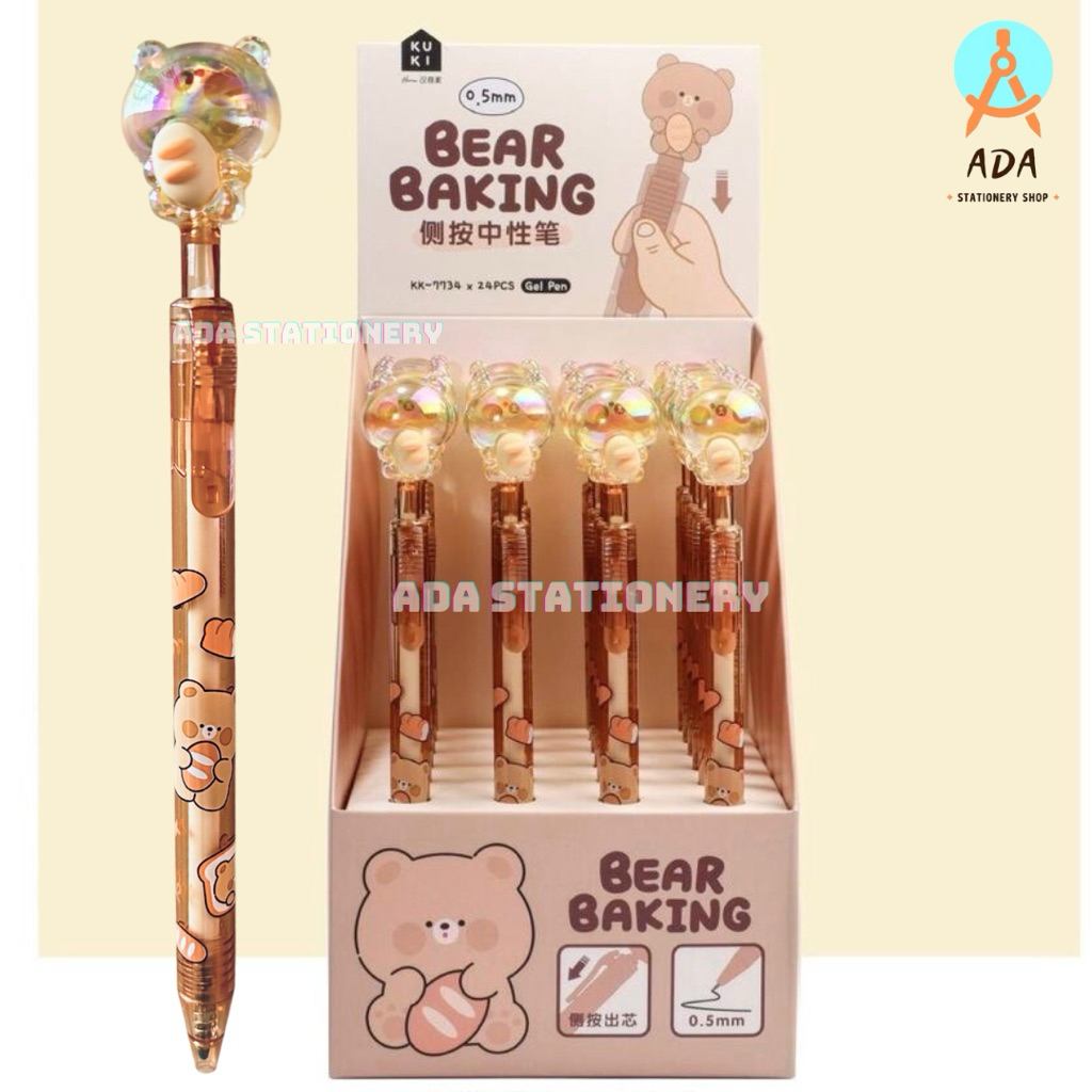 

PEN KUKI BEAR BAKING/Kk-7734/PULPEN KLIK KUKI/Gel pen kuki/apena premium