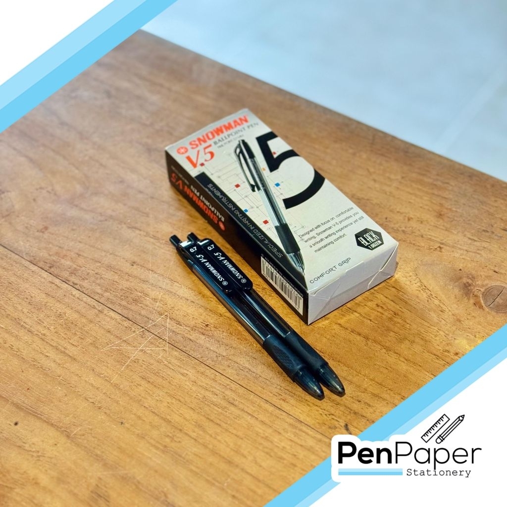 

Ballpoint SNOWMAN V5 Hitam Bolpoin Bolpen Pulpen