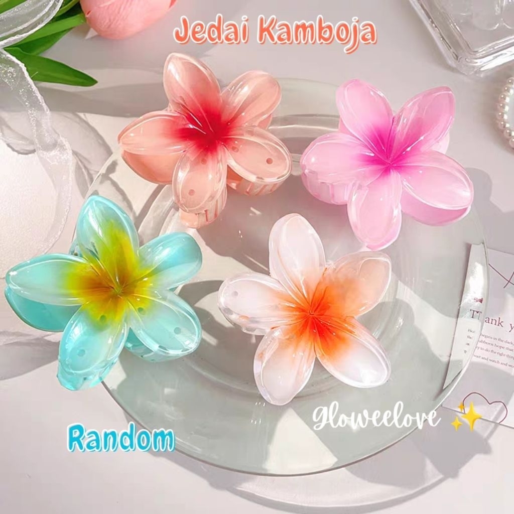 Jepitan Rambut Wanita Jepitan Bunga Kamboja Jedai Rambut Flowers Jedai Bunga Jepit Rambut Model Bung