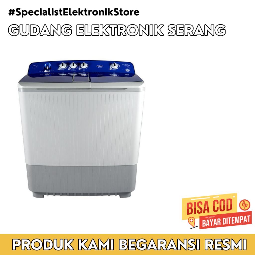 MESIN CUCI AQUA 2 TABUNG 20 KG - QW 2070HT