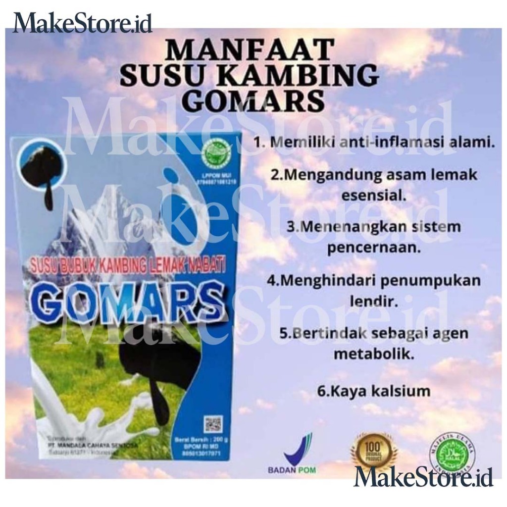 

Gomars, Susu Kambing Etawa Bubuk Sehat, Rasa Coklat 200 gram
