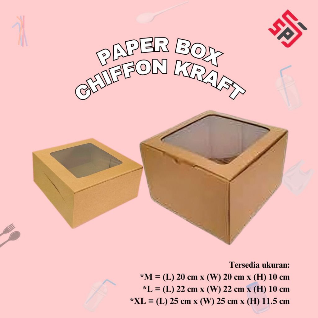 

Chiffon box window kraft/kotak