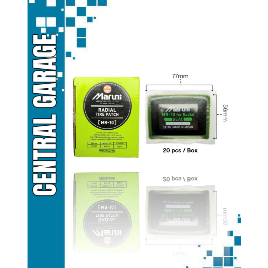 Maruni Radial Tire Patch MR 10 Box (isi 20 pcs) - Karet Tambal Tip top