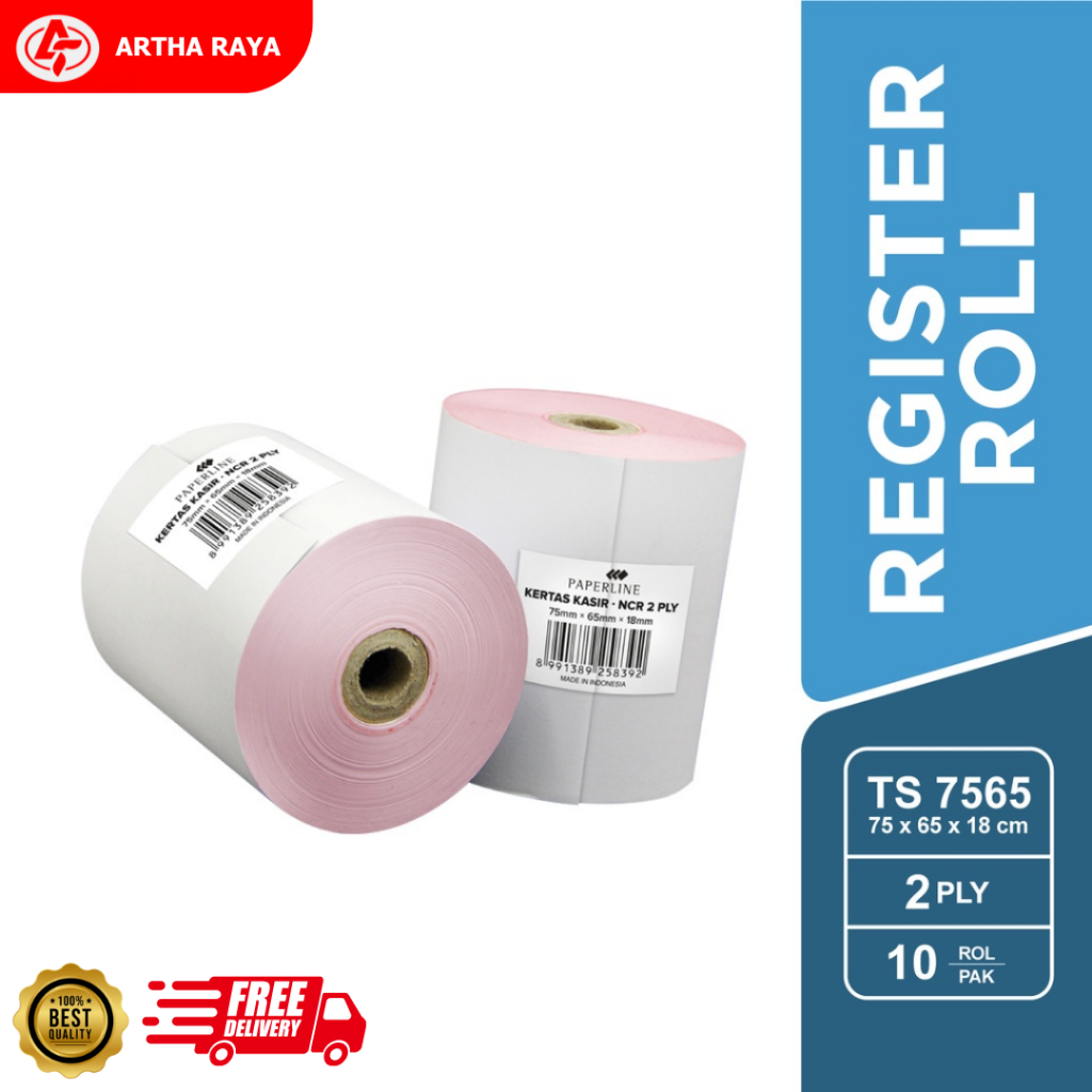 

Kertas Struk Kasir Paperline 2 Ply 75x65mm
