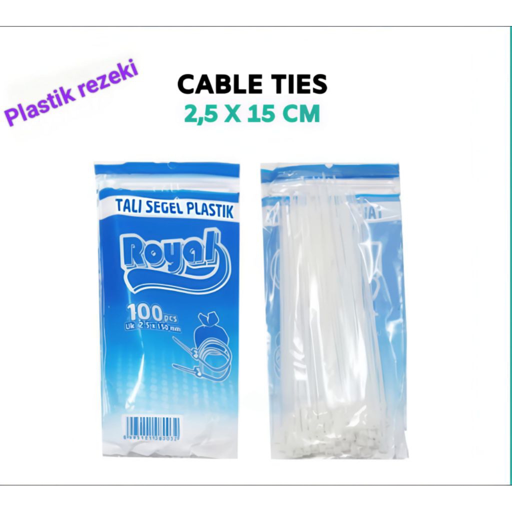 

TeCABLE TIES KABEL TIES TALI SEGEL Isi 100pcs KANTONG PLASTIK KLIP 2,5 X 15CM
