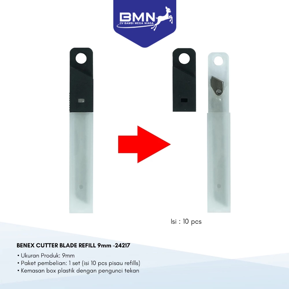 

BENEX Isi Cutter Edisi Refill Cutter Blade 9mm 1 Set Original