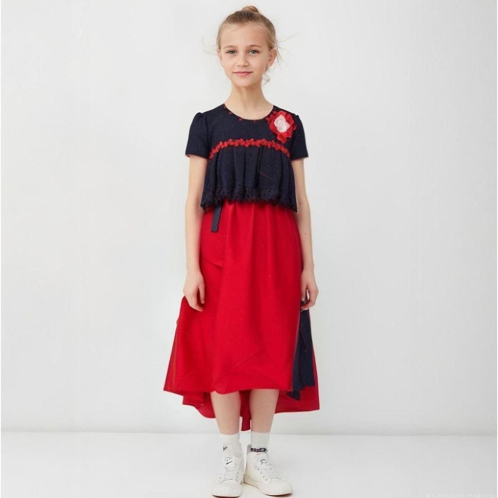 Serba Gaun Red Princess Dress Anak The Weiai Pakaian Anak Dres Umur 3 th 6 Tahun Premium