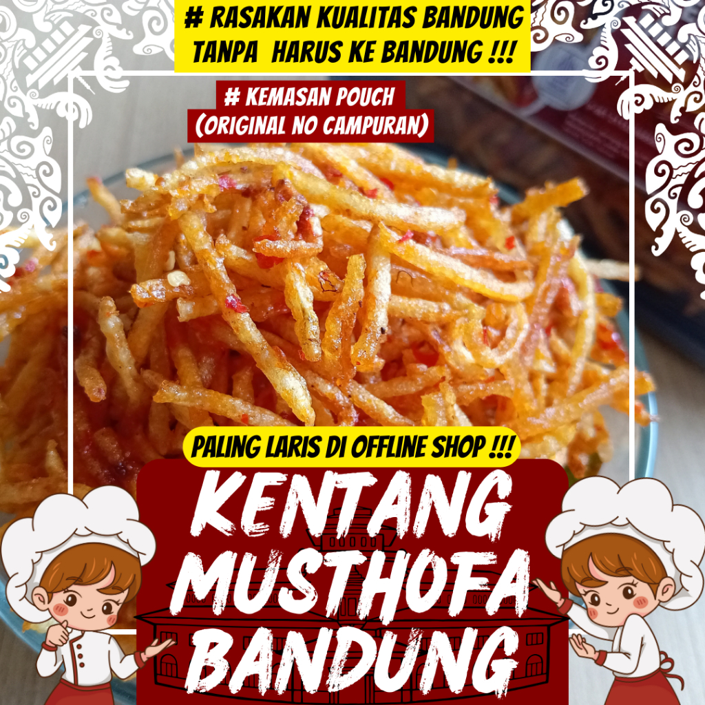 

HEMAT !!! KERING KENTANG MUSTHOFA BANDUNG RENYAH | ORIGINAL & PEDAS MANIS DAUN JERUK | KEMASAN EKONOMIS