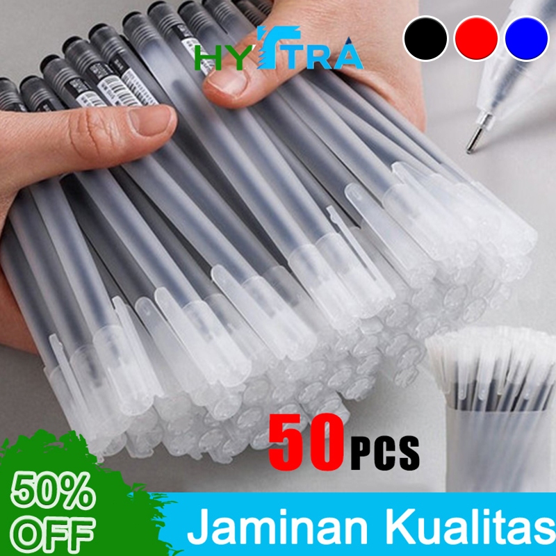 

HYTRA 50pcs Pulpen Pena Pulpen Hitam Pulpen Gel 0.5mm Pulpen Lancip Pena Pulpen Murah Alat Tulis