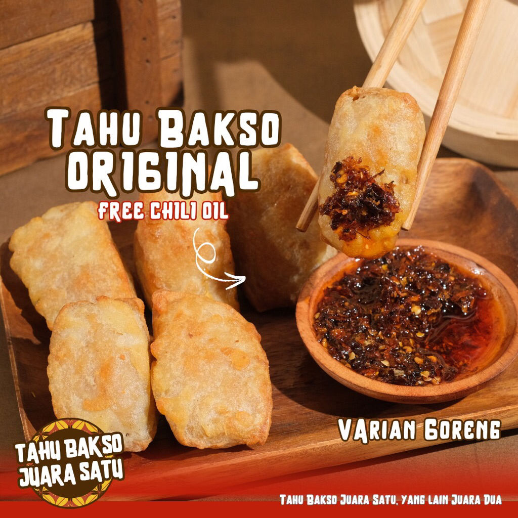 

(FREE Chili Oil) Tahu Bakso Original Isi 6 Pcs - Tahu Bakso Juara Satu Frozen Vacuum Instan