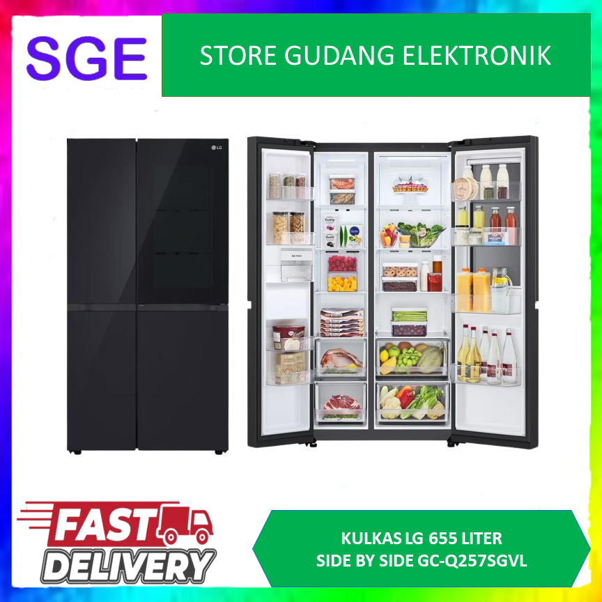 LG GC-Q257SGVL KULKAS SIDE BY SIDE 655 LITER INSTAVIEW DOOR IN DOOR