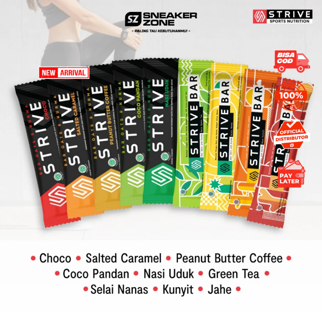 

STRIVE ENERGY BAR - BAR SEREAL - OAT - LESS SUGAR - CEMILAN SEHAT - CEMILAN OLAHRAGA