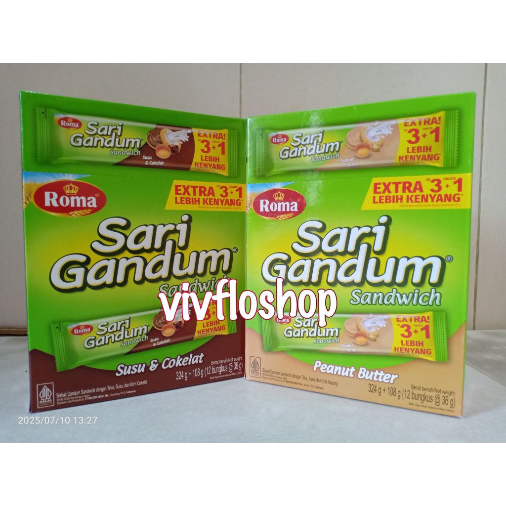 

Kardusan & Eceran Biskuit Roma Sari Gandum Kemasan Box (12 x 36 gram)