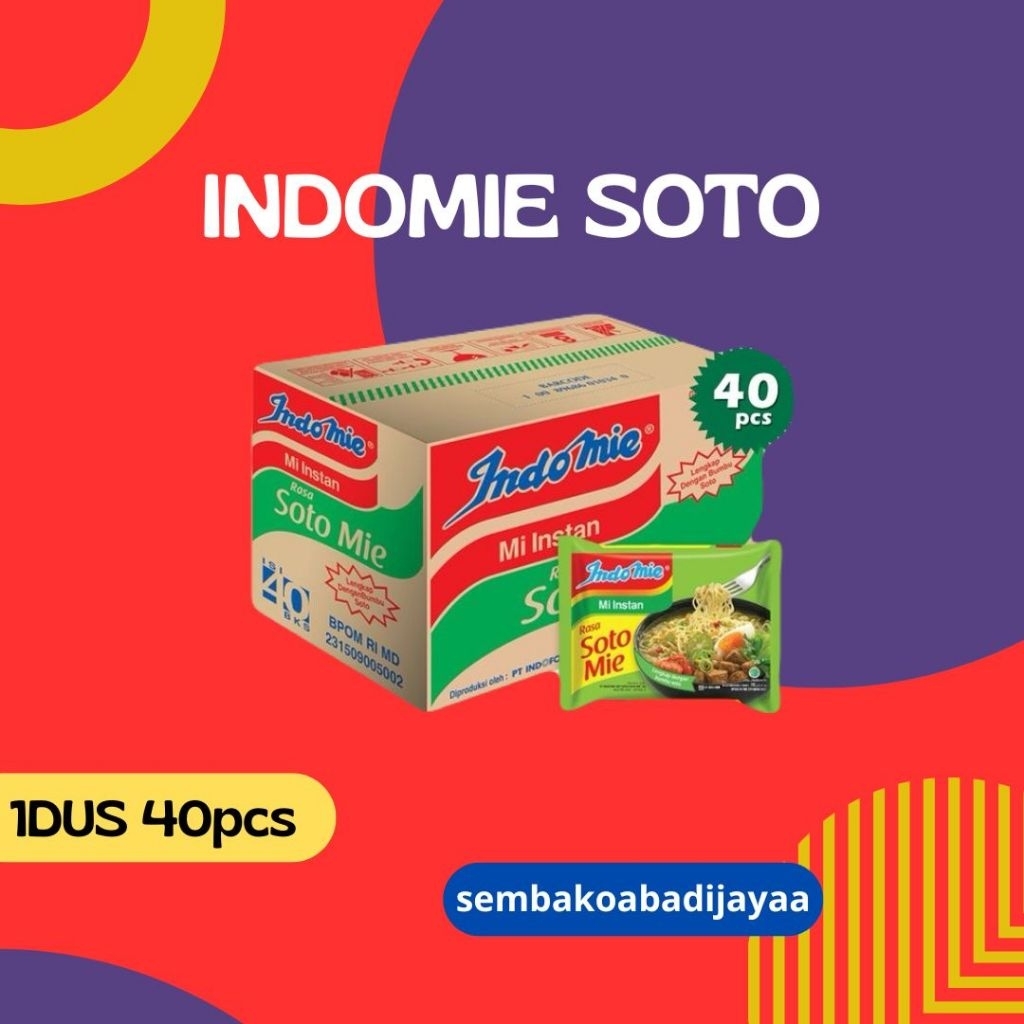 

Indomie soto 1dus 40pcs, exp lama,selalu fresh dari pabrik