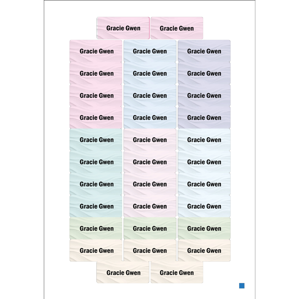 

Stiker Nama Anak Custom Lucu Tahan Air – 34 pcs Label Sekolah TK SD SMP SMA KANTOR A4 | Banyak Motif Lucu & Warna, ukuran label 5 cm x 2 cm