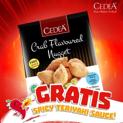 

CEDEA Nugget Kepiting Crab Flavoured Naget Cedea 200g + Saus Spicy Teriyaki - Kheiza Frozen