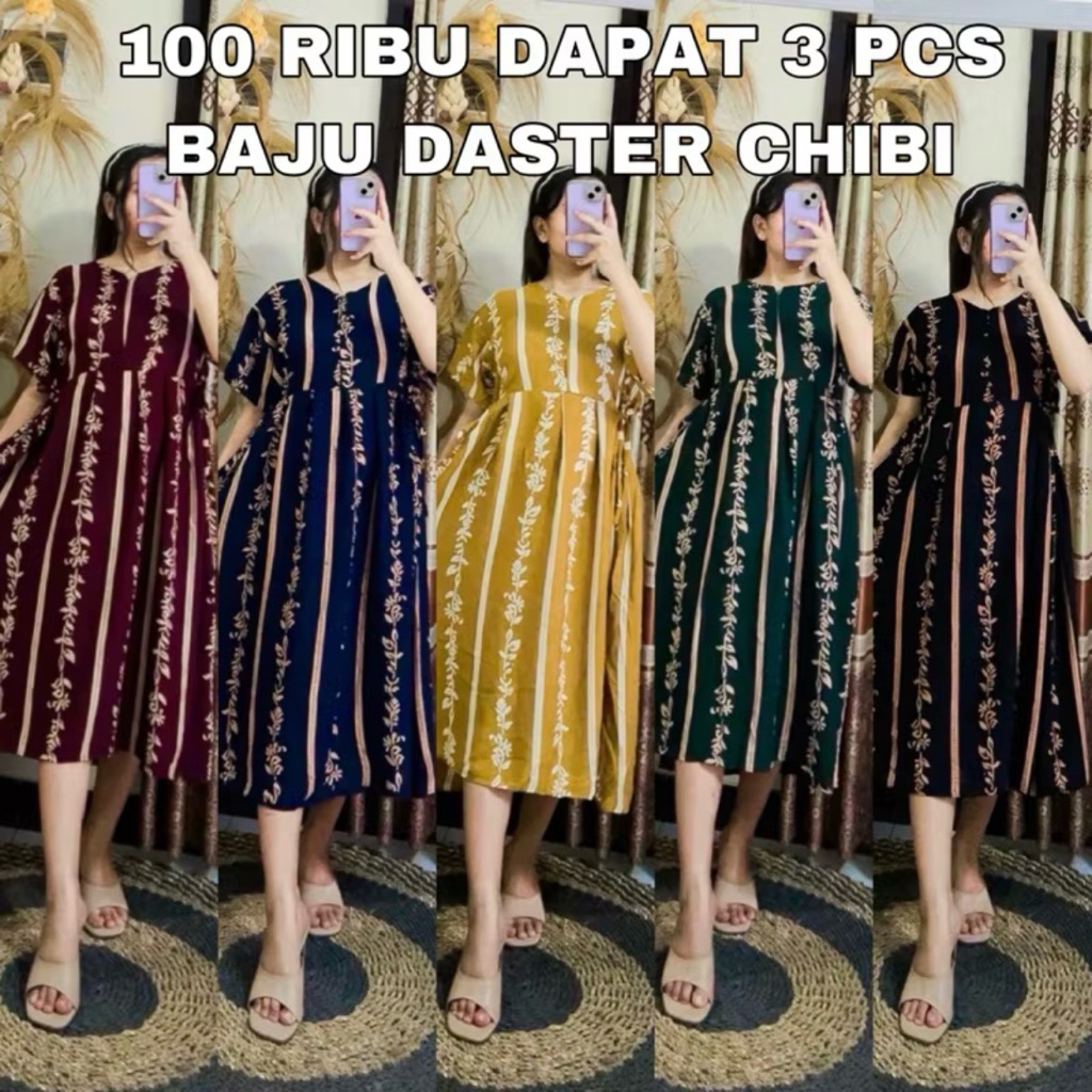 PAKET USAHA 100 RIBU DAPAT 3 BAJU DASTER MOTIF DAUN