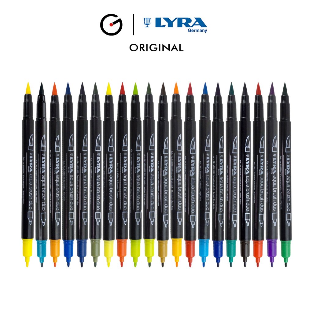 

Lyra Spidol / Pulpen Warna 1 Pcs Dual Tip 002 - 082 Aqua Brush Duo Spidol Kuas Lyr-6520002