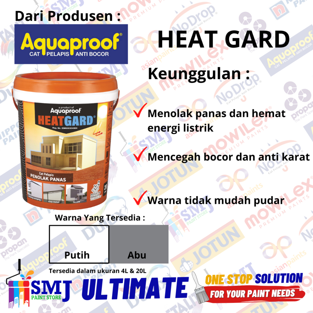 Cat Pelapis Anti Bocor HEATGARD dari AQUAPROOF Anti Panas 20kg