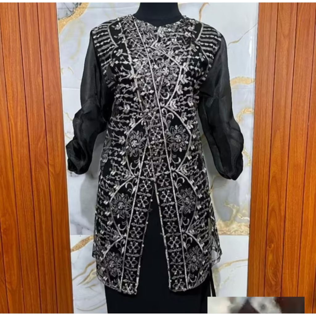 Outer Brukat Kondangan - HITAM KOMBINASI