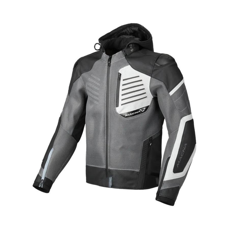 Macna RISANT Grey/Black 810 Leather Mesh Jacket