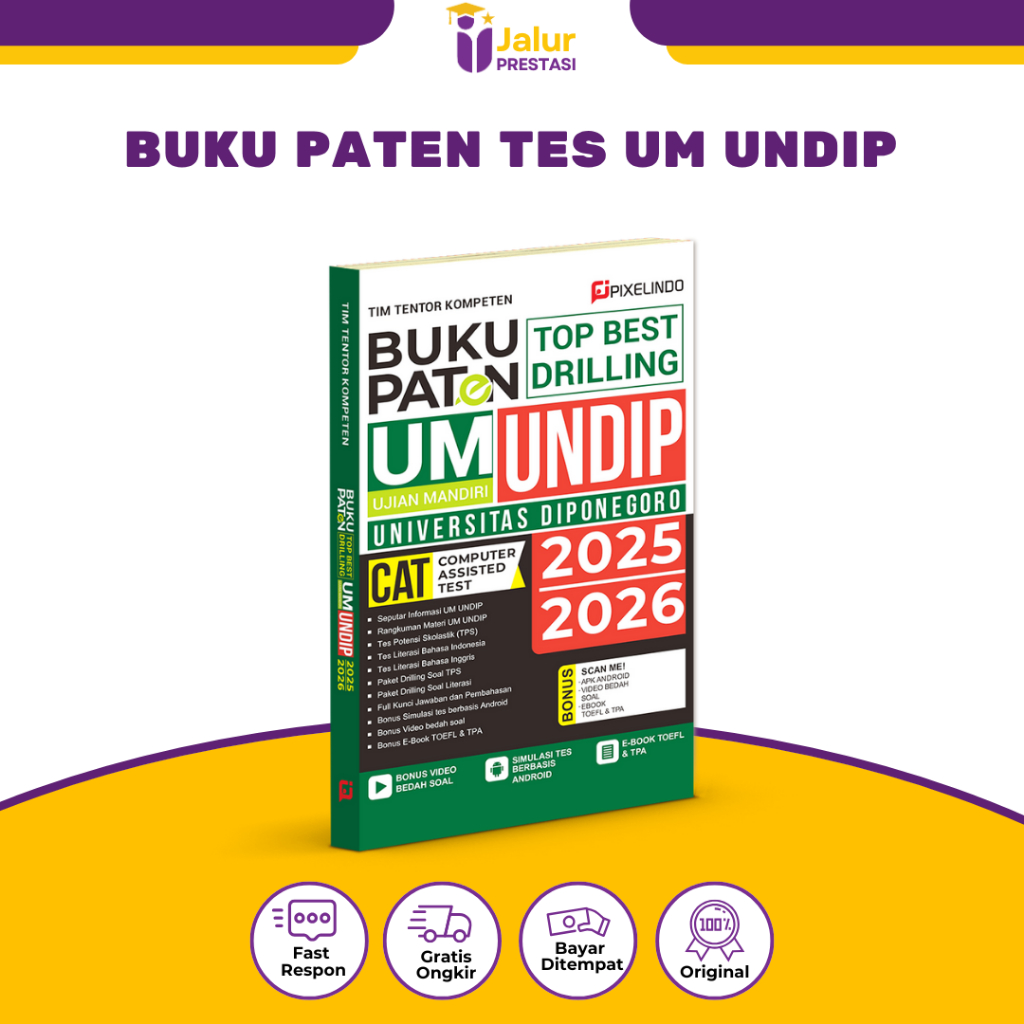 Buku Paten Ujian Mandiri UM UNDIP (Seleksi Masuk Universitas Diponegoro) 2025/2026 - PIXELINDO
