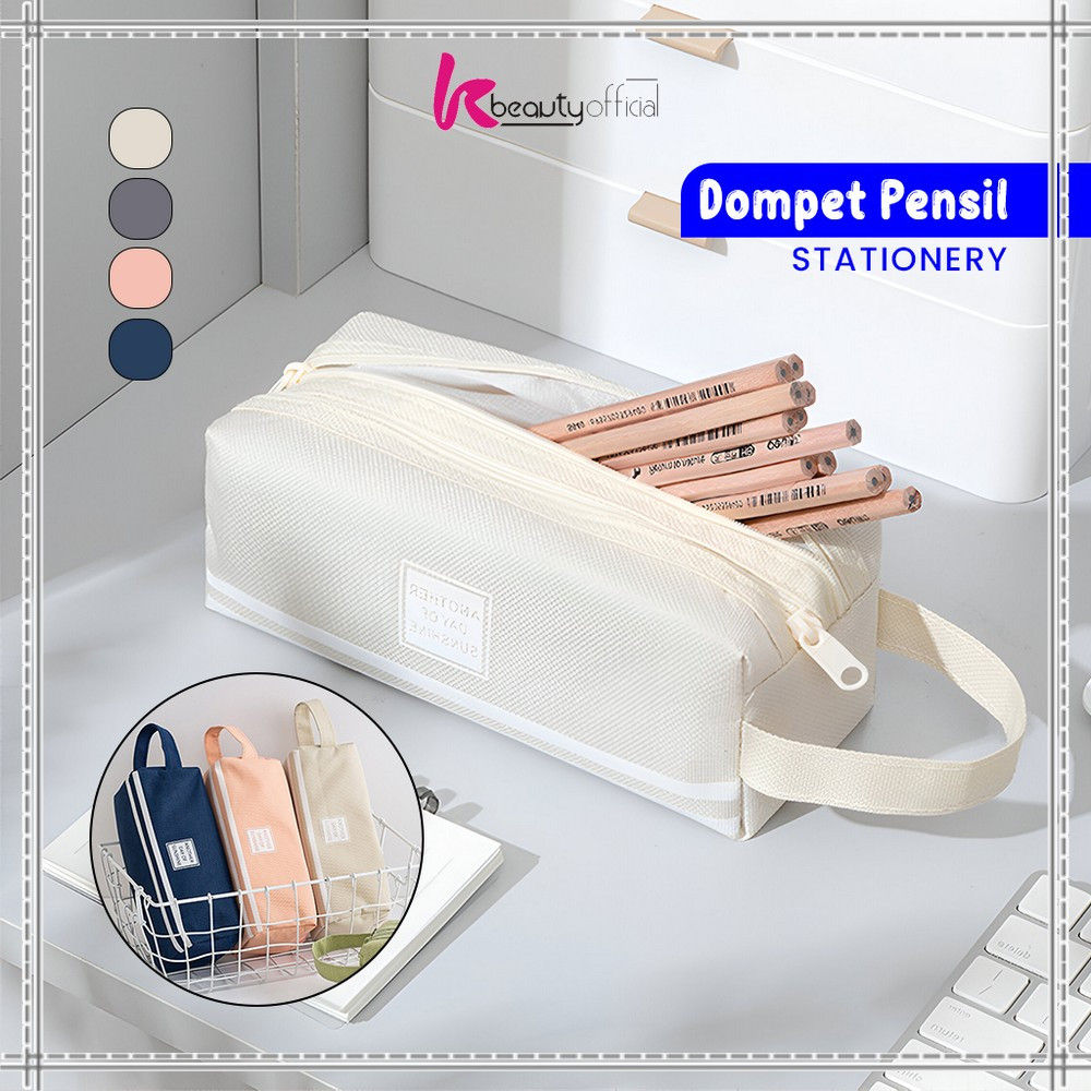 

EC KB-A80 Tempat Alat Tulis Perlengkapan Sekolah 2 Sisi Dompet Pensil Stationery / Kotak Pensil Tempat Bolpen Pen Make Up Pouch Kosmetik Travel