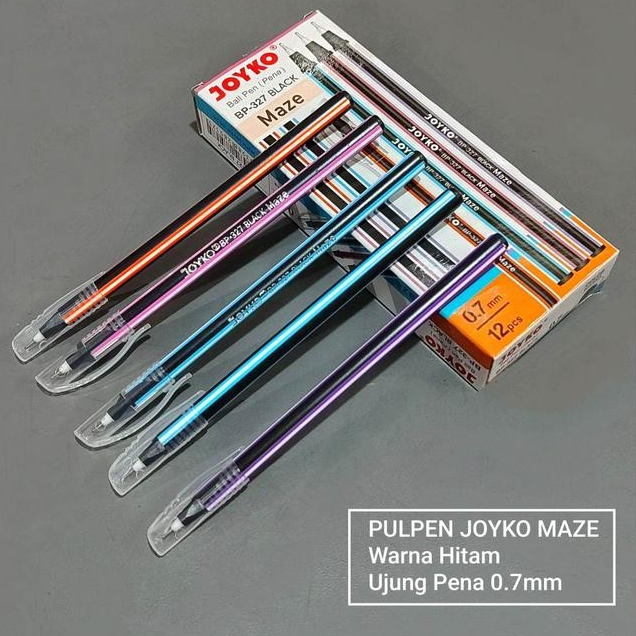 

Pulpen JOYKO Maze 12pcs Pen Hitam ballpoint Tinta Hitam stationery