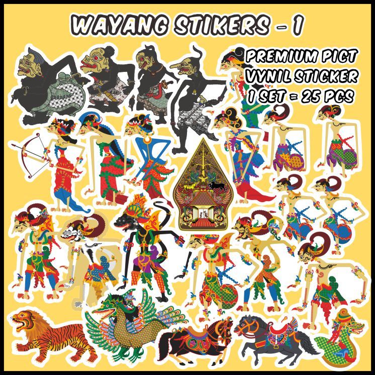 

[1 pack] Wayang Stickers (Stiker Wayang) Cocok untuk oleh-oleh / scrapbook - ddu-du sticker
