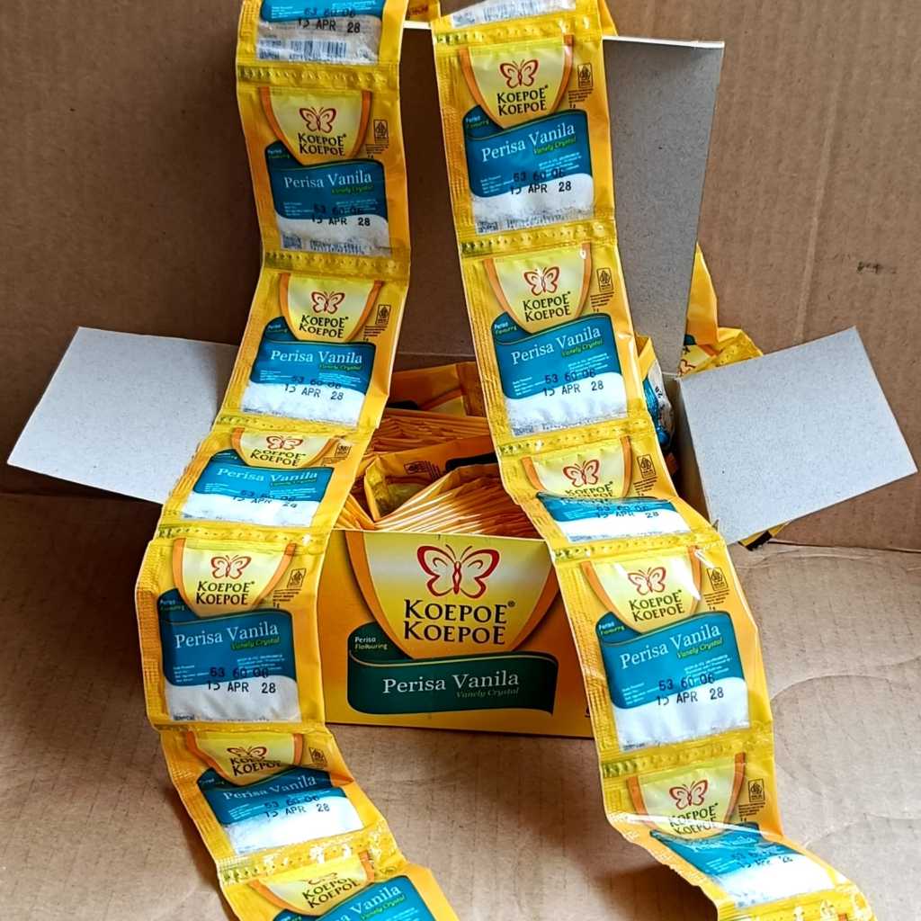 

Perisa Vanila Koepoe Koepoe Sachet 2 Gr (1 renceng 20gr) / Vanili Bubuk Kupu Kupu / Vanely Crystal