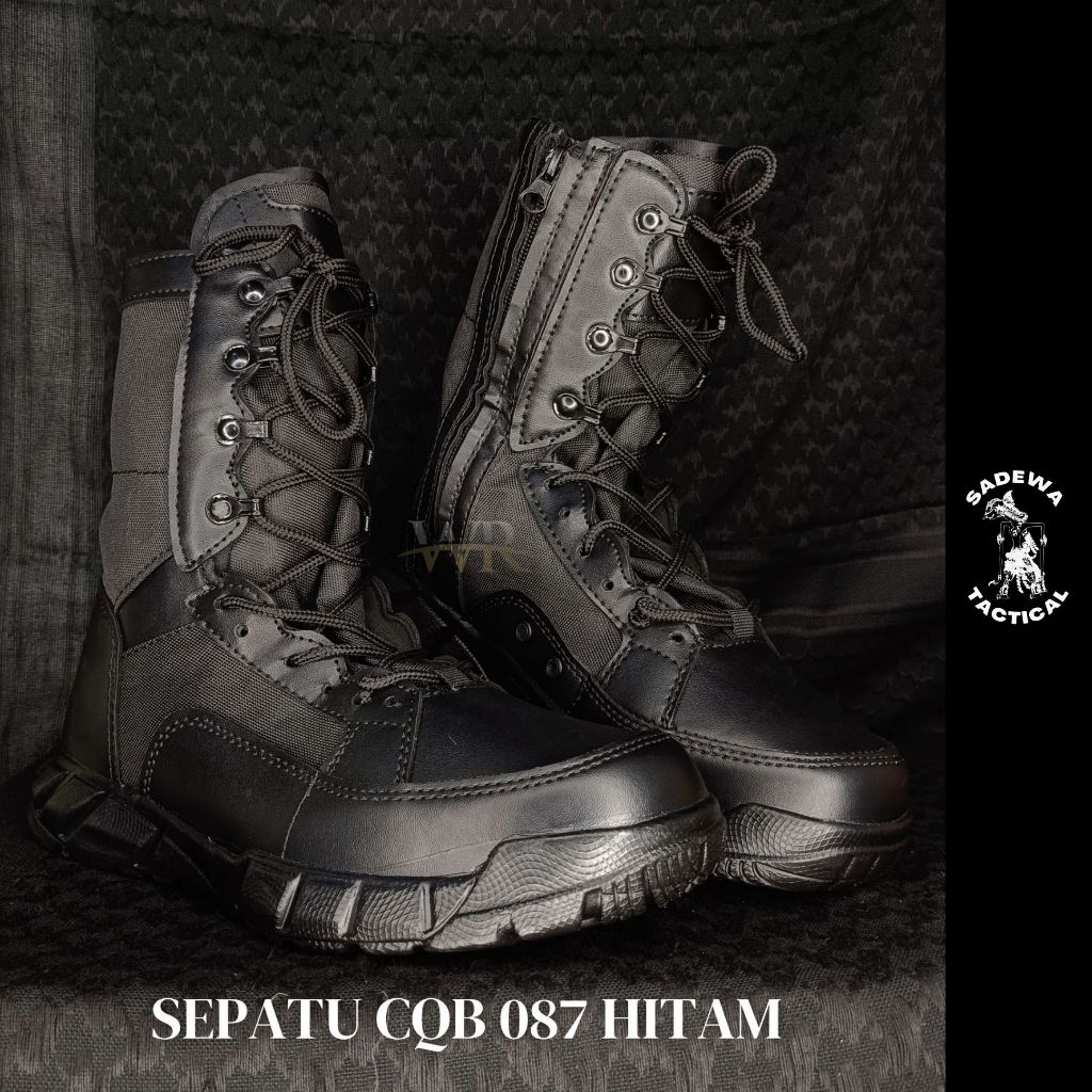 Sepatu PDL CQB Swat Black / Sepatu CQB Hitam / Sepatu CQB Hitam Sleting / Sepatu CQB 087 Hitam
