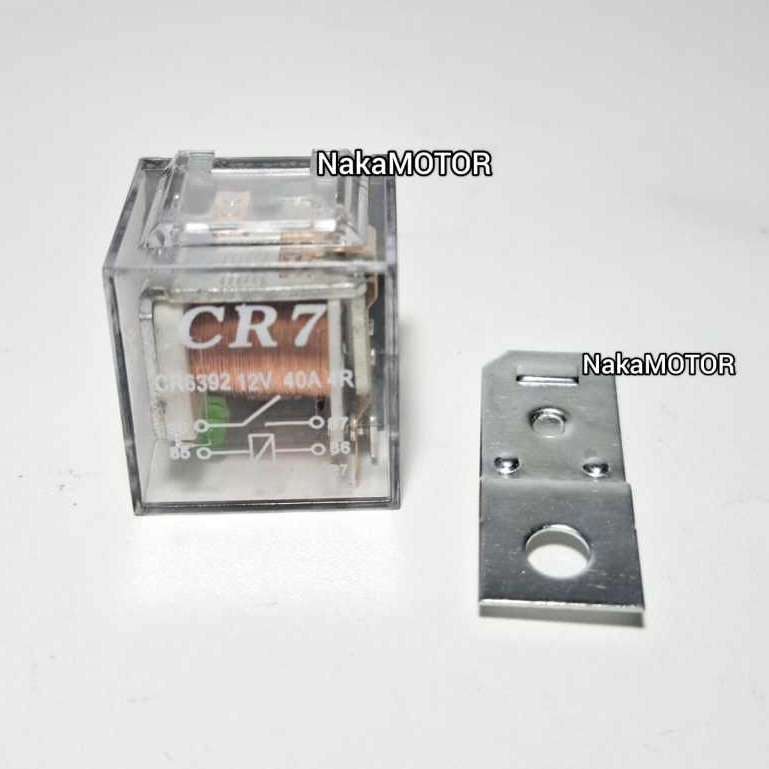 Relay 4 Kaki CR7 40Ampere DC 12Volt Indikator LED