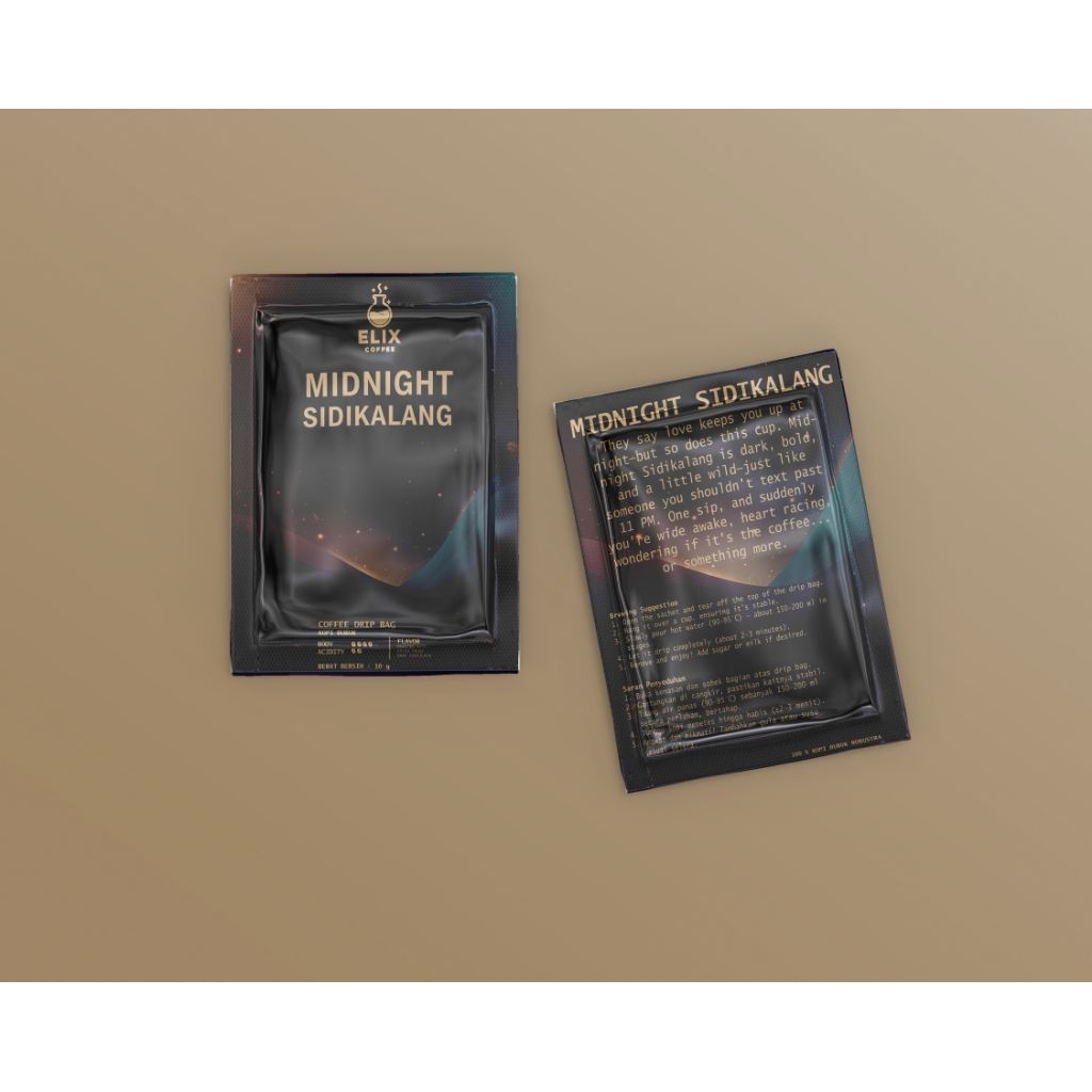 

Midnight Sidikalang Drip Bag Coffee (Kopi Filter) 1pcs Kopi Instant Filter By Elix Coffee