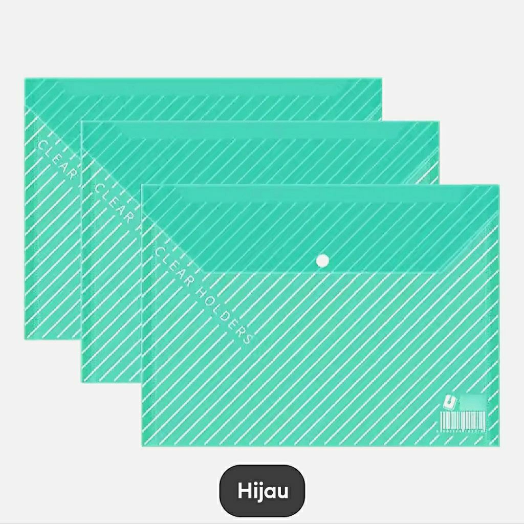 

Map kancing plastik / map folder hijau bening ( harga per 1pcs )