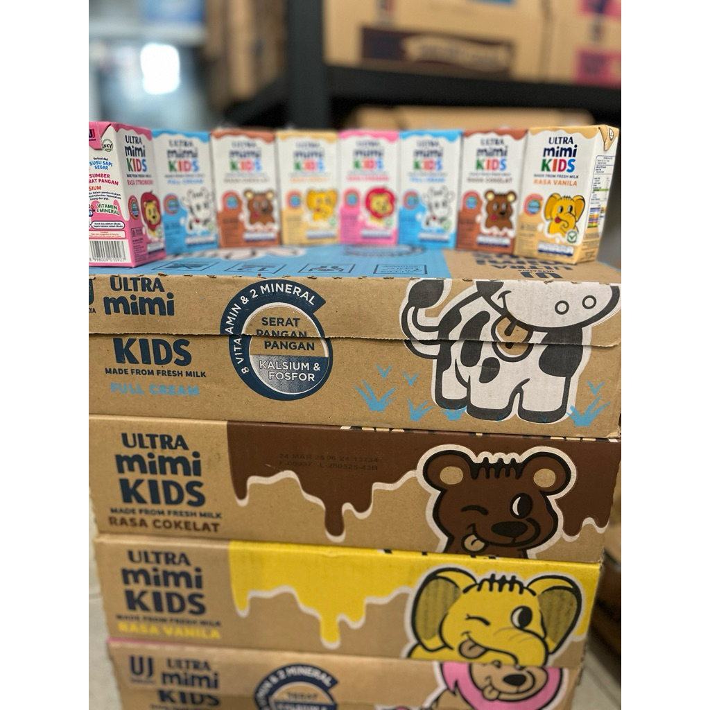 

Ultra Mimi Kids susu UHT Full Cream 125ml exp januari 2026 perdus / karton isi 40 pcs All Varian (bisa kirim instan)