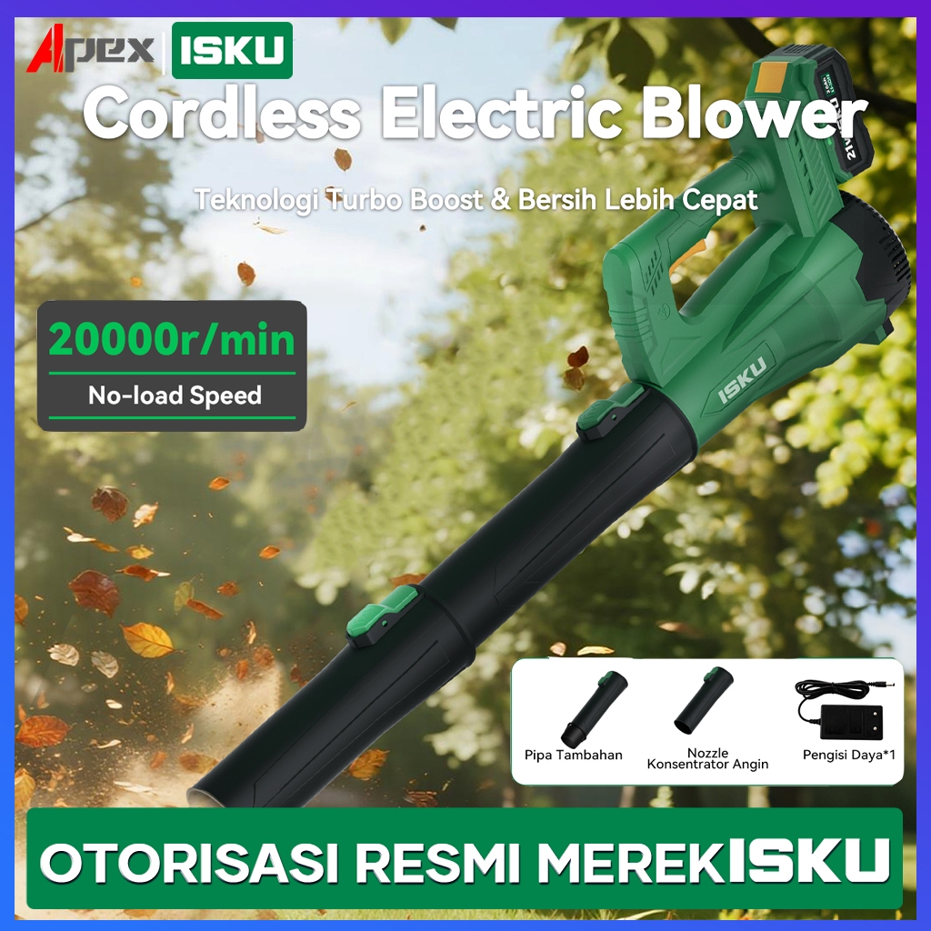 ISKU Mesin Blower Angin Baterai Tanpa Kabel Cordless 21V 650W Pembersih Debu PC Keyboard Kamera Kipa