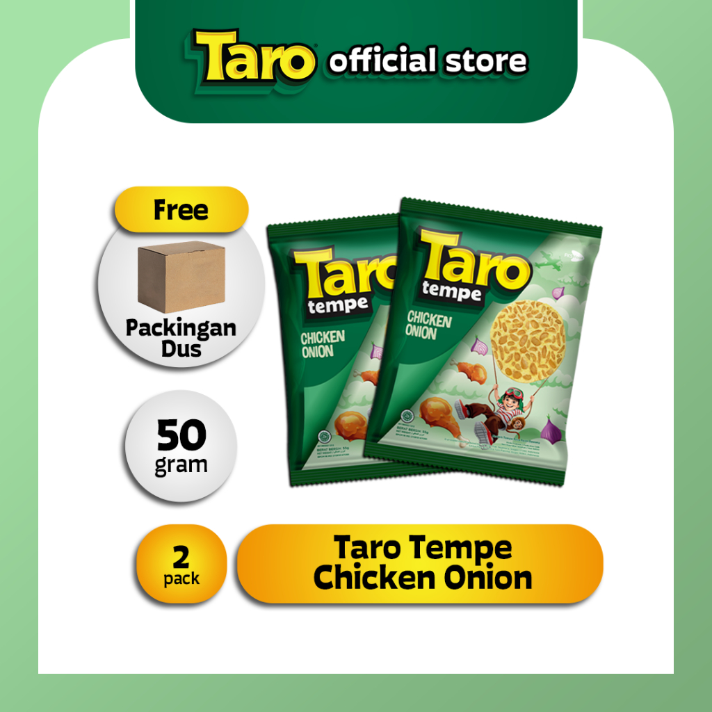 

TARO Tempe Chicken Onion 50g 2 pcs Snack Ringan